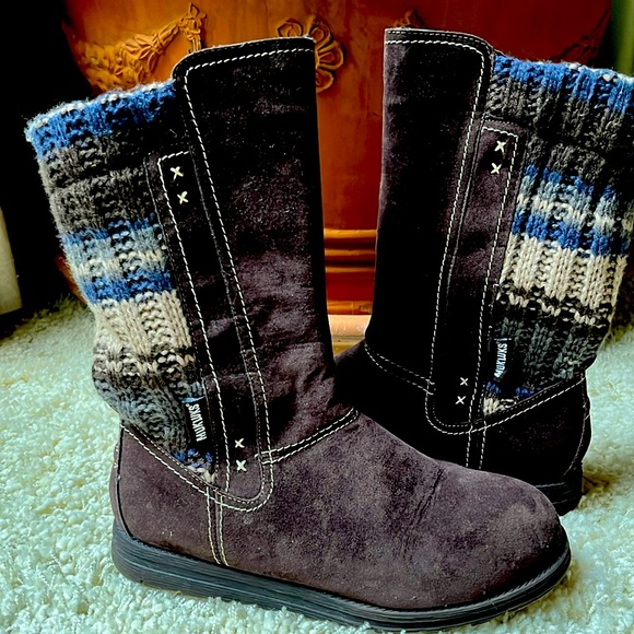 Mukluks Knit & Faux Suede Boots Sz8 - Picture 1 of 16